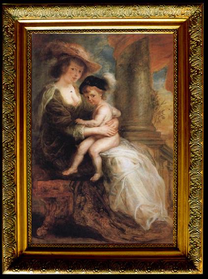 framed  Peter Paul Rubens Helene Fourment and her Eldest Son Frans, Ta087